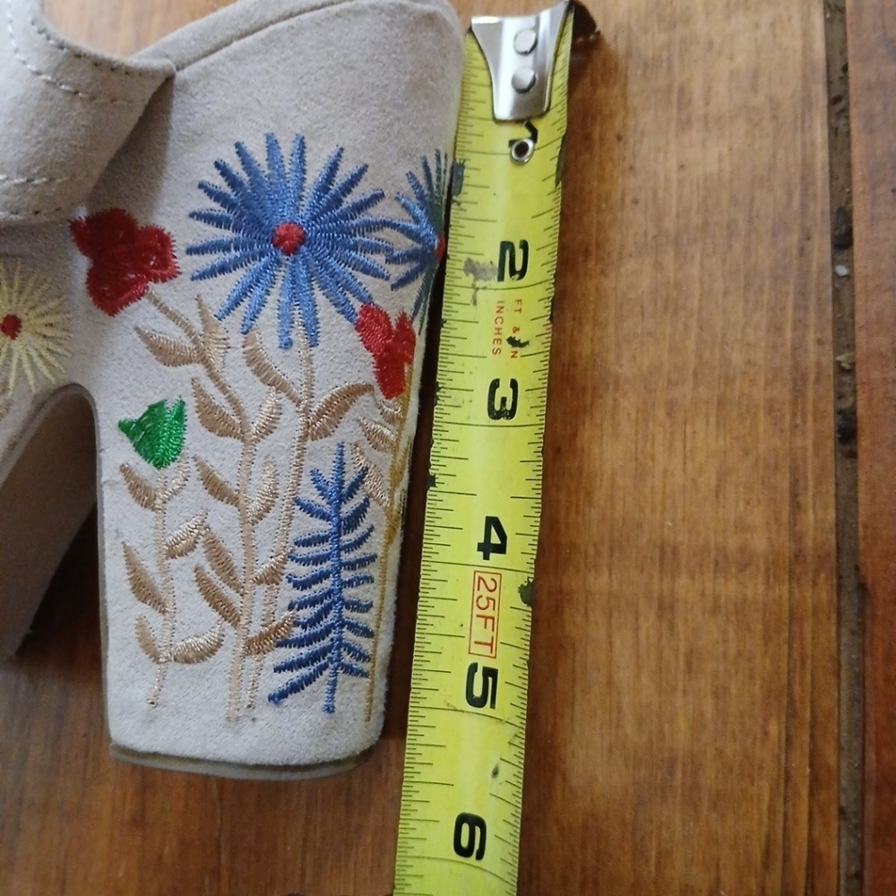 YOKI Vintage  Embroidered Floral Bohemian Platform Wedge Sandals Size 7 - Picture 10 of 10